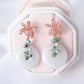 Lavender Jade with Turquoise Vine and Orchid Earrings