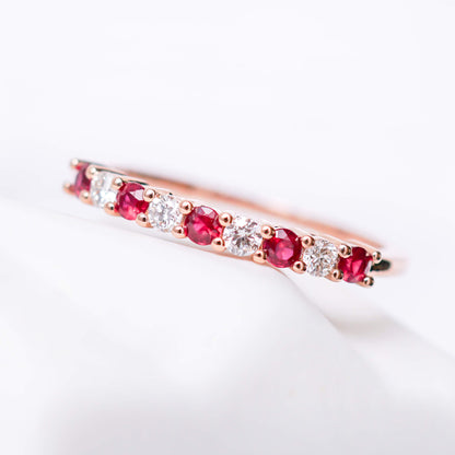 Milestone Ring with Ruby and Diamonds