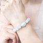 White Jade and Aquamarine Bracelet 701B