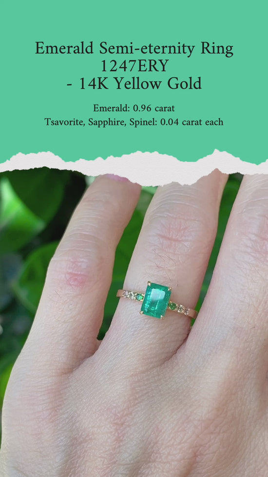 Emerald Semi-Eternity Ring - 1247ERY