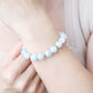 White Jade and Aquamarine Bracelet 711B
