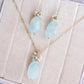 Aquamarine Nugget and Gem Cluster Necklace