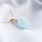 Aquamarine Nugget and Gem Cluster Necklace