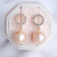 Halo Stud Earrings with Baroque Pearls APE39