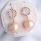 Halo Stud Earrings with Baroque Pearls APE39