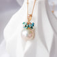 Baroque Pearl with Turquoise Cluster Necklace APN5