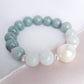 Teal Jade and Baroque Pearl Bracelet B2126