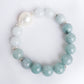 Teal Jade and Baroque Pearl Bracelet B2126