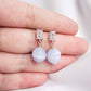 Baguette Ear Studs with Blue Lace Agate Bead
