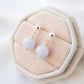 Round Ear Studs with Petite Blue Lace Agate Bead