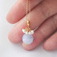 Blue Lace Agate with Pearl Cluster Necklace - Gold Filled