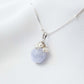 Blue Lace Agate with Pearl Cluster Necklace - Sterling Silver