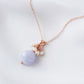 Blue Lace Agate with Pearl Cluster Necklace