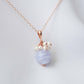 Blue Lace Agate with Pearl Cluster Necklace