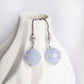 Single CZ Hook Earrings Blue Lace Agate Bead