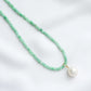 Tiny Green Jade Choker Necklace with Detachable Pearl Option