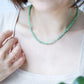 Tiny Green Jade Choker Necklace with Detachable Pearl Option
