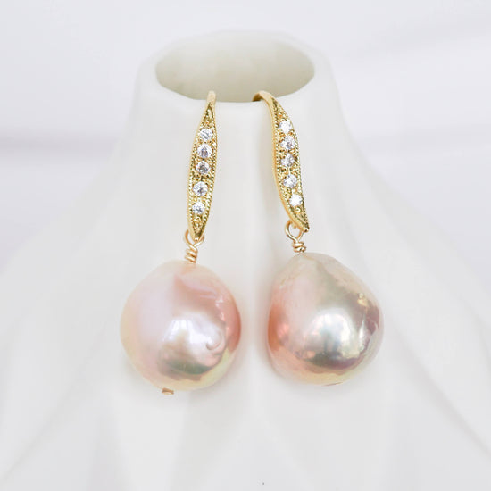 Blush Baroque Pearls Hook Earrings - BPE22