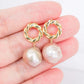 Purple Baroque Pearls Twisted Circle Earrings - BPE26