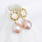 Purple Baroque Pearls Twisted Circle Earrings - BPE26