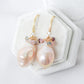 Blush Baroque Pearls with Dapped CZ Ear Hooks and Spinel Cluster - BPE32