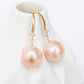 Peach Baroque Pearls Dapped Hook Earrings - BPE33