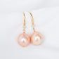 Peach Baroque Pearls Dapped Hook Earrings - BPE33