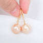 Peach Baroque Pearls Dapped Hook Earrings - BPE33