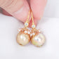 Bronze Baroque Pearls with Single CZ Ear Hooks and Pearl Cluster - BPE35