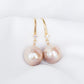 Lilac Baroque Pearls Dapped Hook Earrings - BPE39