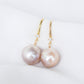 Lilac Baroque Pearls Dapped Hook Earrings - BPE39