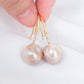 Lilac Baroque Pearls Dapped Hook Earrings - BPE39