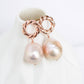 Blush Baroque Pearls Twisted Circle Earrings - BPE68