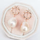 Blush Baroque Pearls Twisted Circle Earrings - BPE68