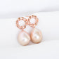 Blush Baroque Pearls Twisted Circle Earrings - BPE68