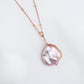 Chic Large Keshi Pearl Necklace - Rose Gold