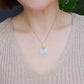 Sparkle Round Disc Jade Necklace N9G