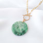 Small Round Unique Jade Necklace with Toggle Clasp - D027