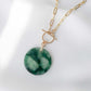 Small Round Unique Jade Necklace with Toggle Clasp - D047