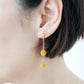 Diamond Ear Studs with Dangling Donut Jade - DDEG1
