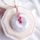 Lavender Jade Necklace with Pink Sapphire Vine
