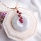 Lavender Jade Necklace with Pink Sapphire Vine