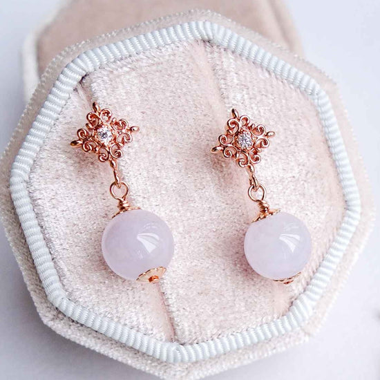 Lavender Jade with Intricate Ear Studs