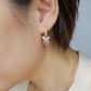 Rose Quartz with Pearl Cluster Hook Earrings