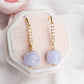 Sparkly Hook Earrings with Blue Lace Agate Bead