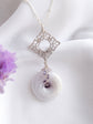Lavender Jade Necklace with Peranakan Tile and Spinel Vine