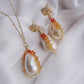 Baroque Pearl Necklace in Mexican Fire Opal Cocoon