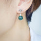 Victorian Ear Studs with Malachite and Pearl