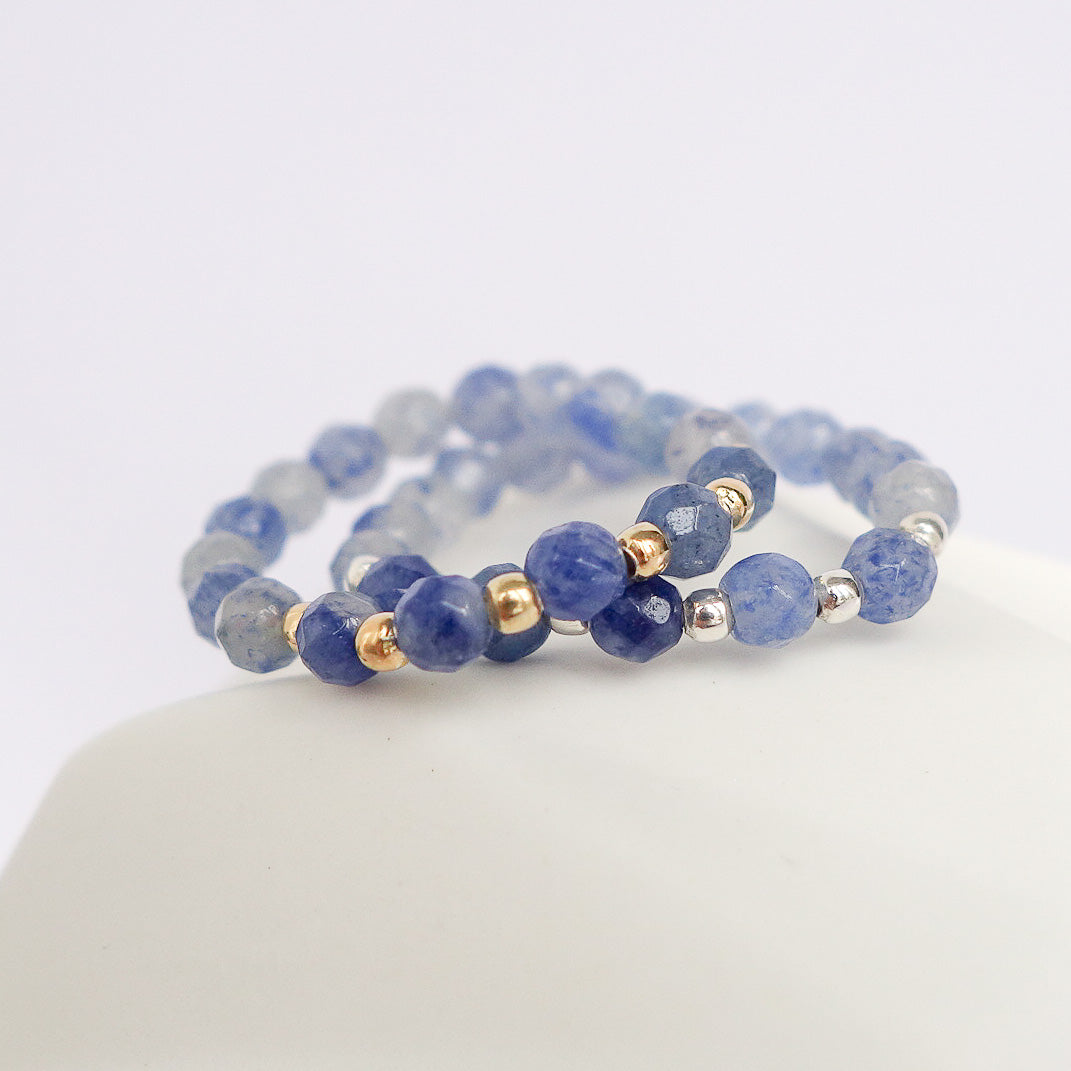 Blue Aventurine Ring Natural Gemstone Band GG6-7 Healing Crystals and  Stones | eBay