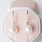 Embedded CZ Hook Earrings with Pearls